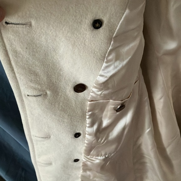 Fossil: Ivory Vintage Wool Blend Winter Coat- M - Picture 12 of 16